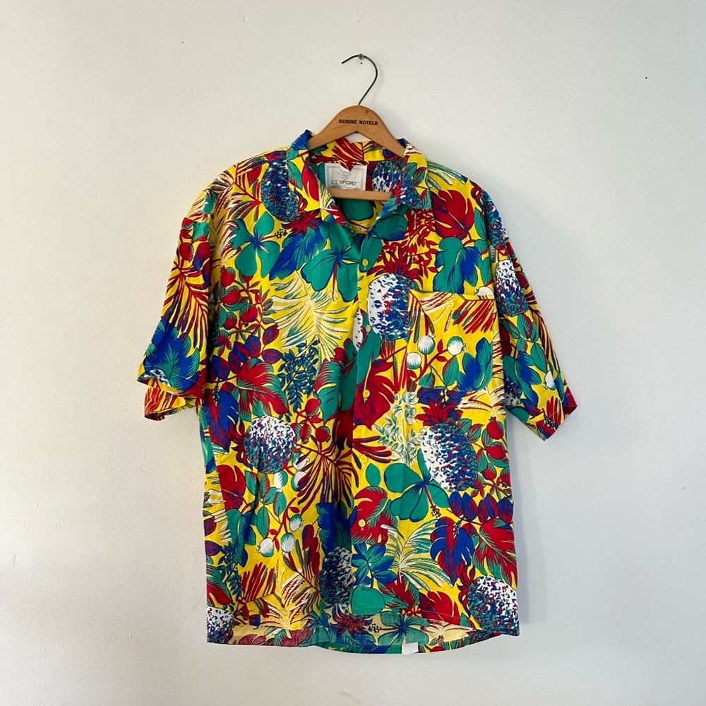 Vintage CC Sport Hawaiian Pocket Button Shirt Size L
